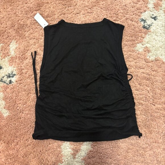 NWT Loft Side Tie Linen Blend Tank Top Womens Sz S Black Classy Chic Sleeveless - Picture 8 of 10